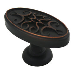 Cosmas - Cabinet Oval Knob, 1-3/4" Length - Cabinet And Drawer Knobs