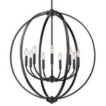 Golden Lighting - Golden Lighting 3167-9 BLK Colson, 9-Light Chandelier, Durable Style, 35" - 3167-9 BLKColson is a collection of transitional and industrColson 9 Light Chand Matte Black *UL Approved: YES Energy Star Qualified: n/a ADA Certified: n/a  *Number of Lights: 9-*Wattage:60w Candelabra Base bulb(s) *Bulb Included:No *Bulb Type:Candelabra Base *Finish Type:Matte Black