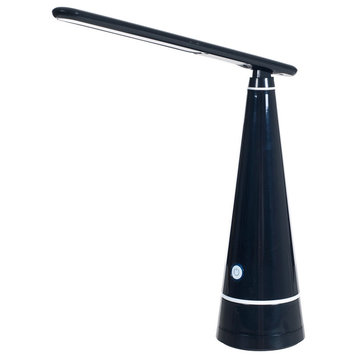 Contemporary LED Desk Lamp, 15", Black