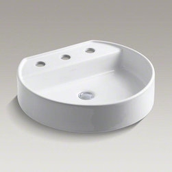 KOHLER White Chord&reg; Wading Pool&reg; Bathroom Sink With 8" Widespread Faucet Holes - Bathroom Sinks