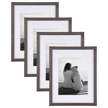 Gallery Wood Picture Frame Set, Gray 11x14 matted to 8x10