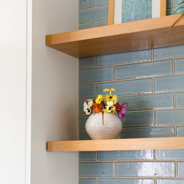 Sleek, modern kitchen for a family room, with a Mediterranean touch
