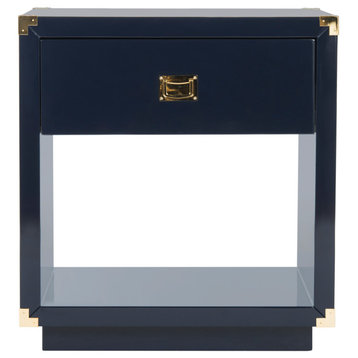 Safavieh Couture Lella Lacquer Side Table, Navy