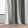 Blackout Vintage FauxDupioni Silk Curtain, Single Panel, Silver, 50"x84"