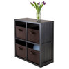 Timothy 5-Pc 2x2 Storage Shelf with 4 Foldable Fabric Baskets