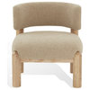 Safavieh Couture Rosabryna Faux Shearling Accent Chair, Light Brown/Natural