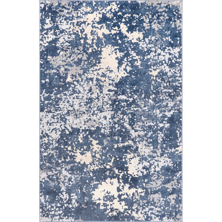 Nuloom Chastin Modern Abstract Rug, Blue 3' x 5'