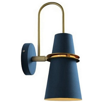 MIRODEMI® Kandersteg | Wall Lamp in the Shape of Truncated Cone, Blue