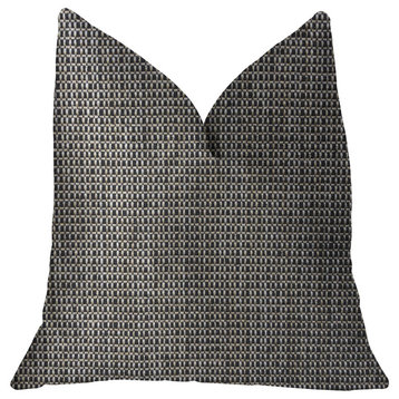 Melbourne Beige and Black Luxury Throw Pillow, 26"x26"