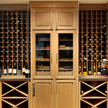Lakefront Transitional wine cellar