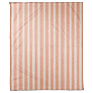 Nautical Stripes Coral 50x60 Throw Blanket