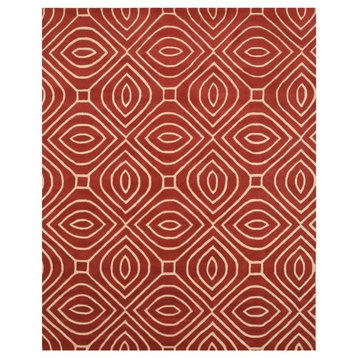 EORC Hand-tufted Wool Gray Contemporary Geometric Marla Rug, Round 6'x6'