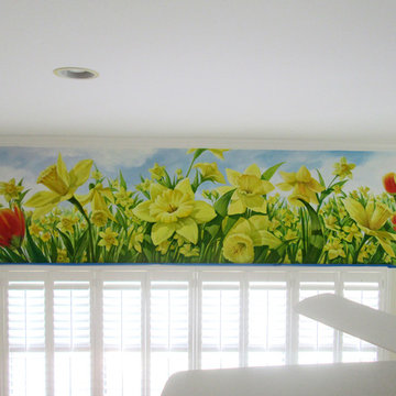 Daffodil mural on wall