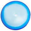 Blue Cloud Frosted Round Glass Vessel Sink for Bathroom, 16.375 Inch