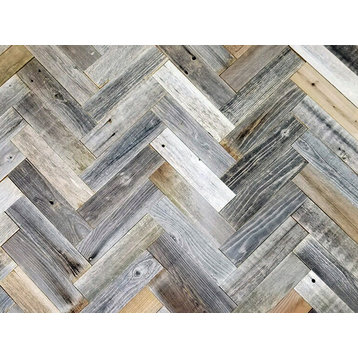 Herringbone Reclaimed Barnwood Planks  3", 10 Sq Ft.