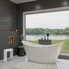 ALFI brand AB8803 68 inch White Oval Acrylic Free Standing Soaking Bathtub