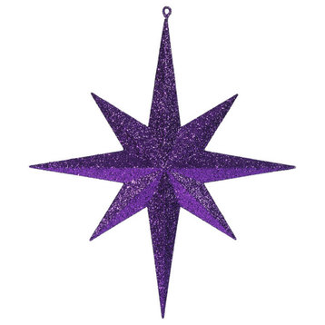 Vickerman M167566 15.75" Purple Iridescent Glitter Star Christmas Ornament