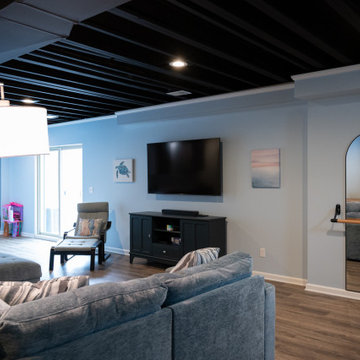 Finished Basement with Wet Bar and Half Bath in Commerce Twp, MI