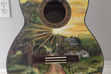 hand painted guitar