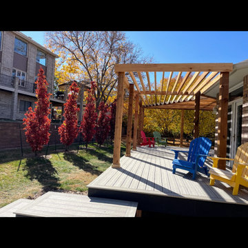 Custom Deckorators Deck and Large Cedar Pergola