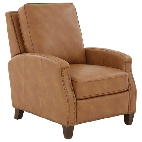James Saddle Faux Leather Push Back Recliner