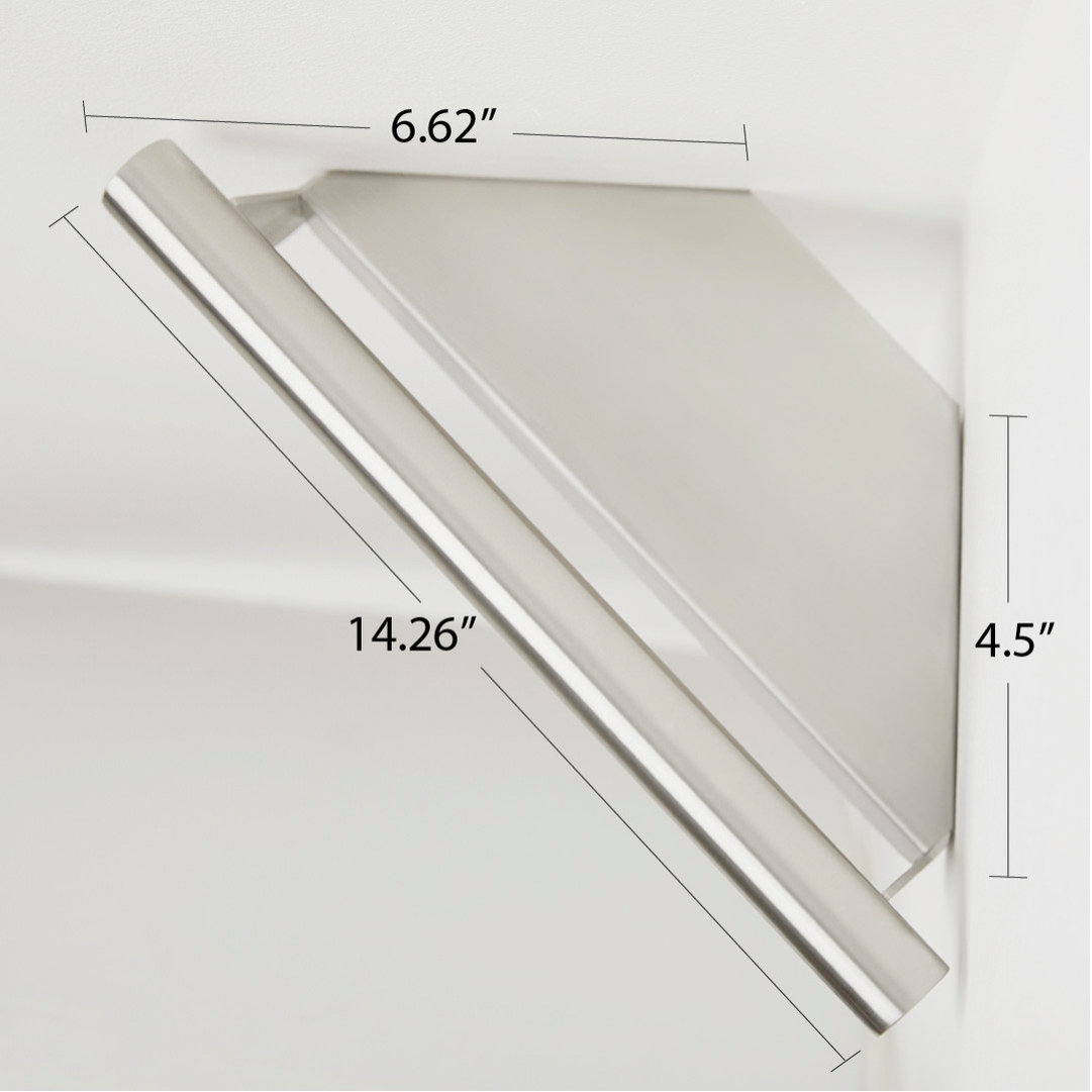 Lifestyle and Wellness Corner Shower Shelf With 14" Handle, Polished Stainless