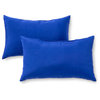 Rectangle Outdoor Accent Pillows, Set of 2, Marine Blue