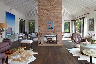 Trendy living room photo in New York