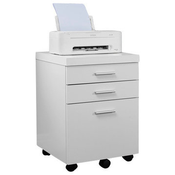 File Cabinet, Rolling Mobile, Printer Stand, Office, Work, Laminate, White