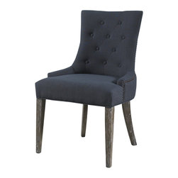 Myrtle Beach Dining Chair - Charcoal Linen - Dining Chairs