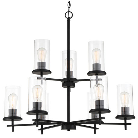 Minka Lavery 4099 Haisley 9 Light 32"W Vantage Candle Chandelier - Coal