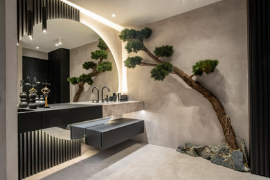 Cette image montre une salle de bain design.