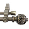 Tilly Double Curtain Rod, Antique Brass, 84"-120"