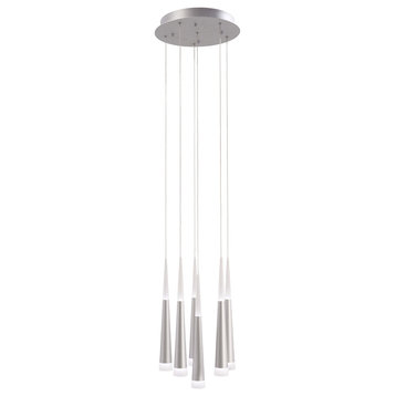 Gradual 6 Light Pendant, Brushed Aluminum