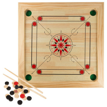 Carrom Board Game Wooden Strike, Pocket Game Set