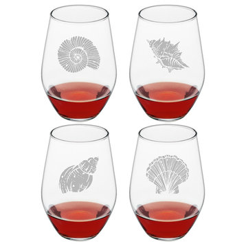 Beachcomber 4-Piece Stemless Wine Glass Set