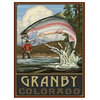 Paul A. Lanquist Granby Colorado Rainbow Trout Fisherman Art Print, 9"x12"