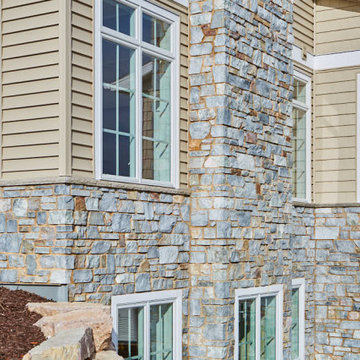 Chamberlain Real Thin Stone Veneer Exterior with Tan Mortar
