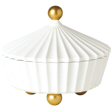 Cirque Vessel With Lid White, Squat
