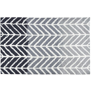 JellyBean Accent Rug Straight And Arrows Gray