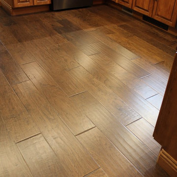 Rural Kewanee Kitchen Remodel With Rustic Beech Cabinets and White Sand Granite