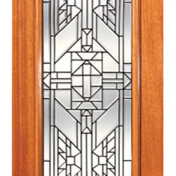 Ornate Design Beveled Glass Entry Door, Triple Glazed Glass Option - Front Doors