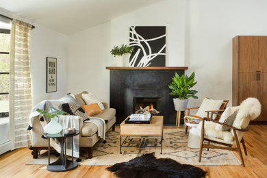 Inspiration for a contemporary living room remodel in Denver