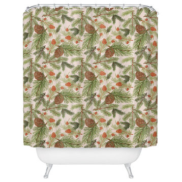 Dash And Ash Cabin In The Woods Shower Curtain, 71x74"