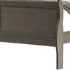 Benzara BM221311 Sleigh Design Eastern King Size Bed with Thin Legs, Dark Gray