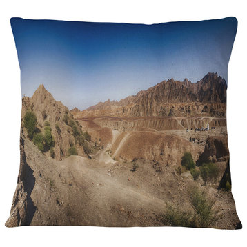 Hatta Mountains Landscape Photography Throw Pillow, 16"x16"