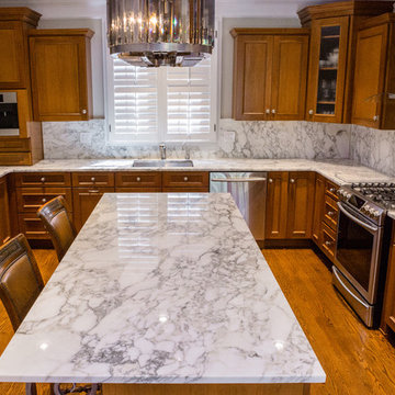 Kitchen with Premium Super White Polished Stone