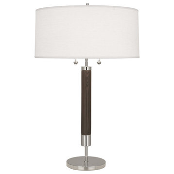 Robert Abbey Dexter Table Lamp, Oak/Nickel