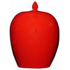 Simple Modern Handmade Plain Solid Red Glaze Porcelain Vase Jar