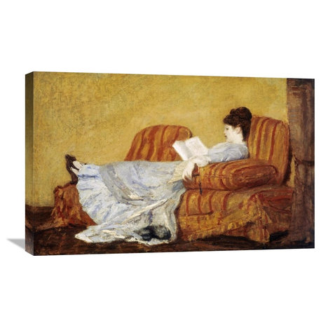 "Young Lady Reading" Stretched Canvas Giclee by Mary Cassatt, 30"x19"